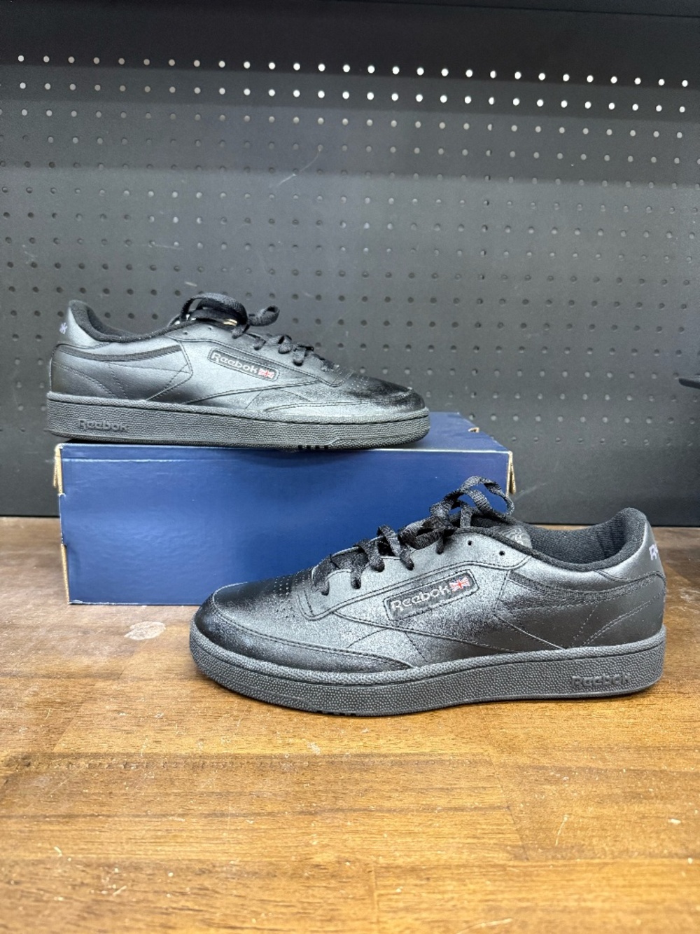 New W/ O Box! Men's Reebok Club C 85 'Black Charcoal' Classic Sneakers Size 12
